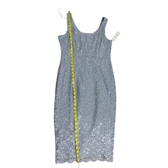 Alex Evenings Sequined Lace Sheath Dress + Jacket Hydrangea Blue NWT 2PC Sz 8 - Picture 12 of 16